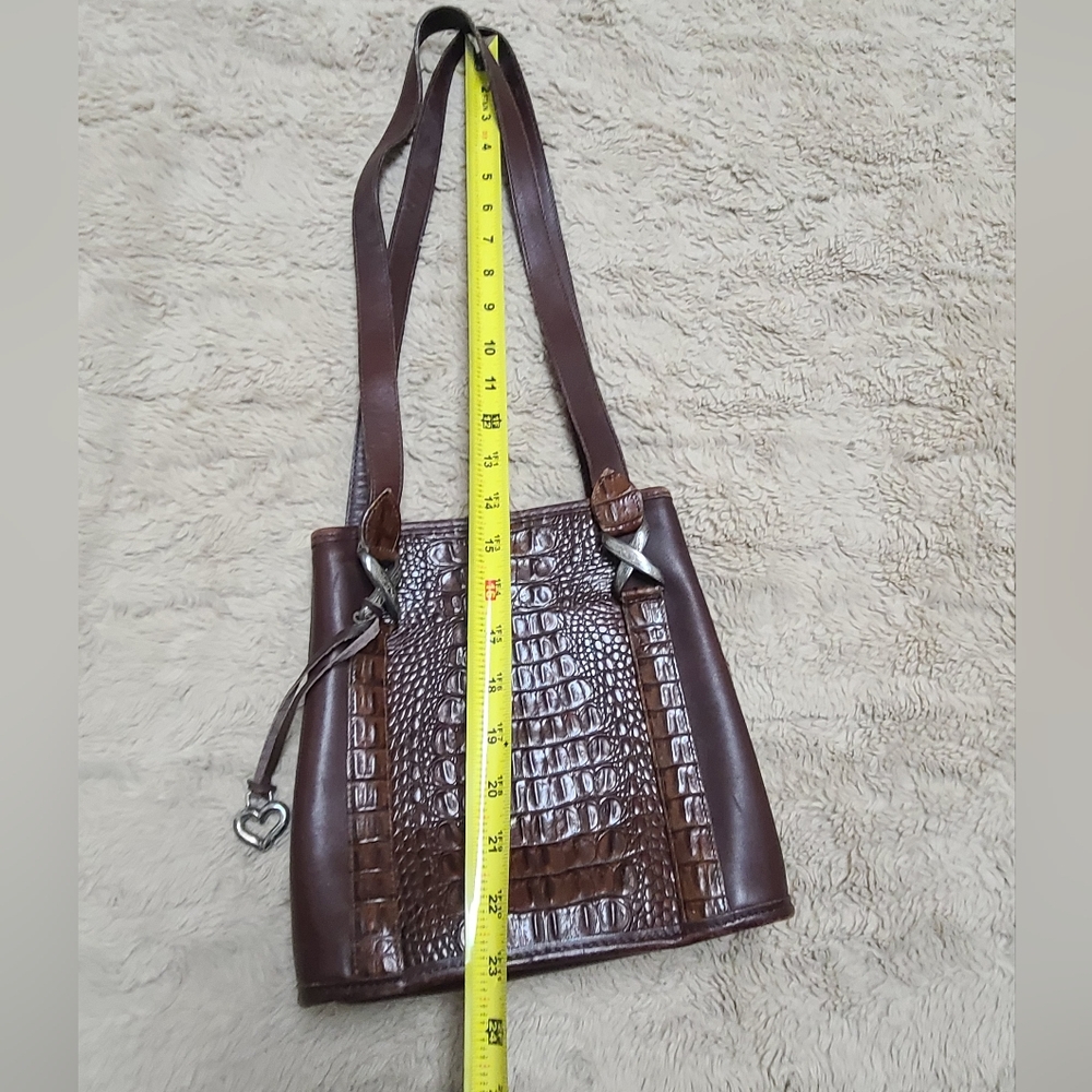 Vintage Brighton Brown Double Handle Shoulder Bag With Heart Charm 90's - Picture 3 of 14